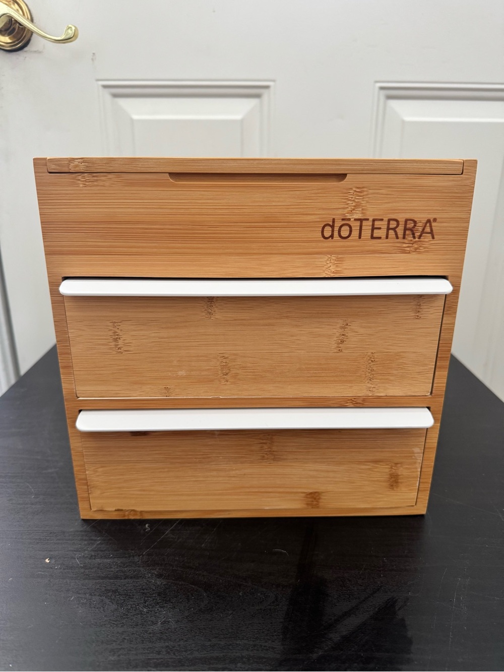 Doterra Bamboo Double 2 Drawer Box Essential Oil Storage Holder Holds 88 Bottles